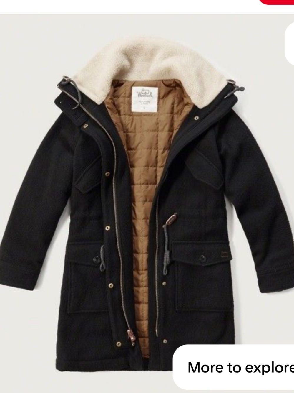 Abercrombie & Fitch Black Jacket with Brown Lining